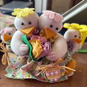 Colorful Plush Duck Family Decor